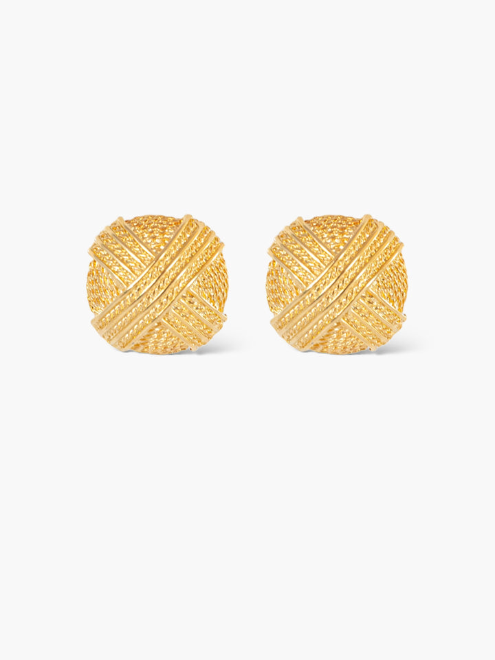 Cross Time Gold Earrings