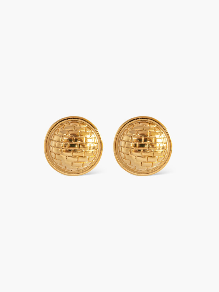 Mythological Round Gold Earrings