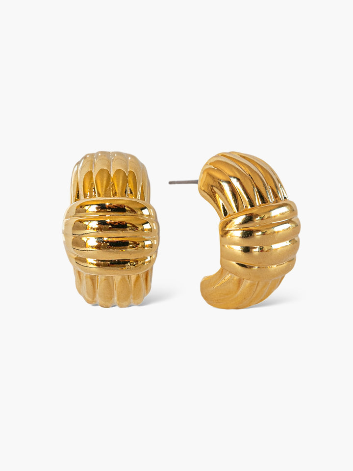 Pendientes Simplicity Líneas cruzadas baño de Oro 18k