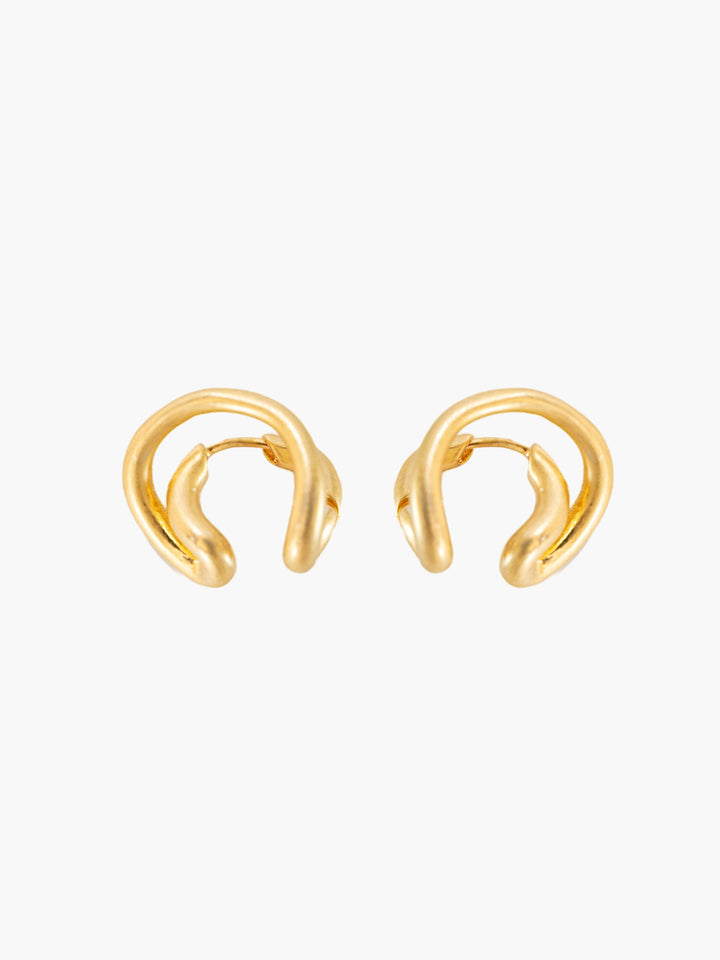 Aphrodite Curved Gold Earrings