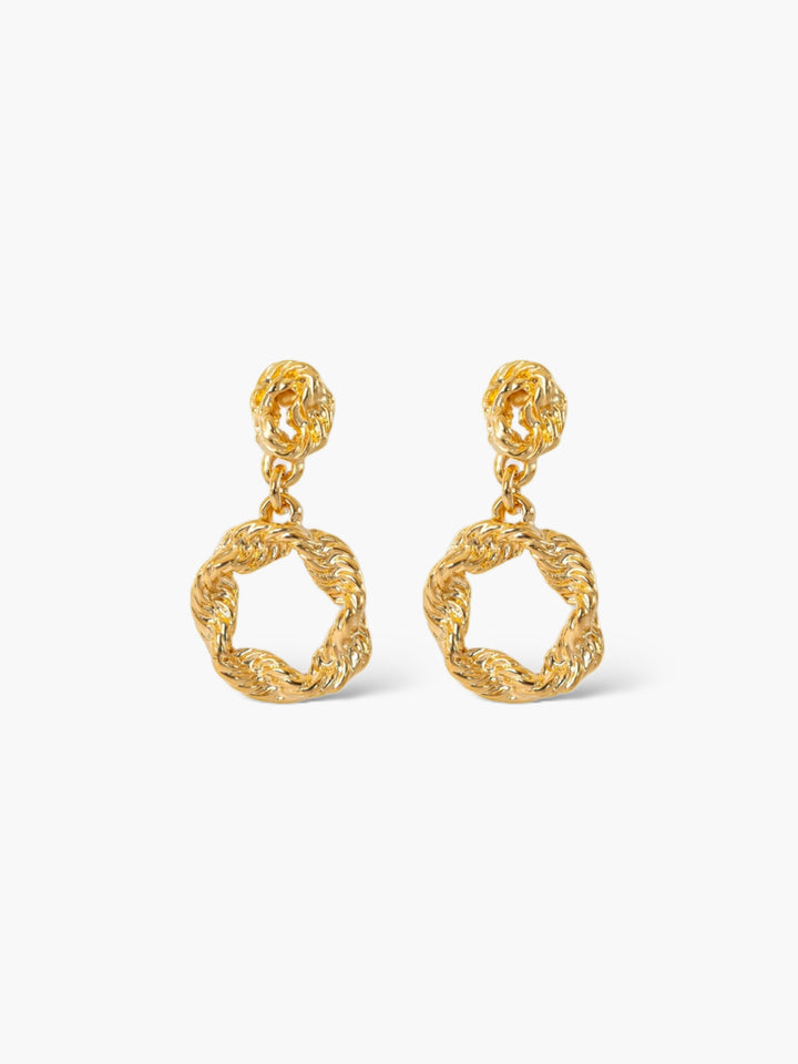 Twisted Simple Dreamy Gold Earrings