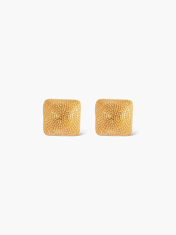 Story Square Gold Earrings