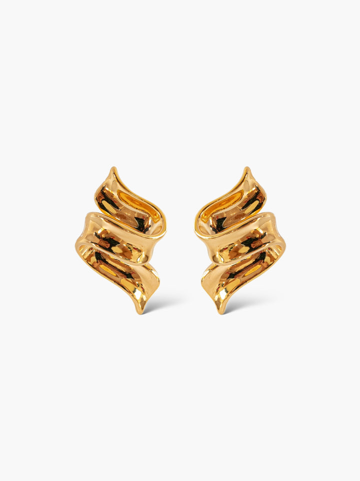 Pendientes Forma de Cinta Oro 18k Moda