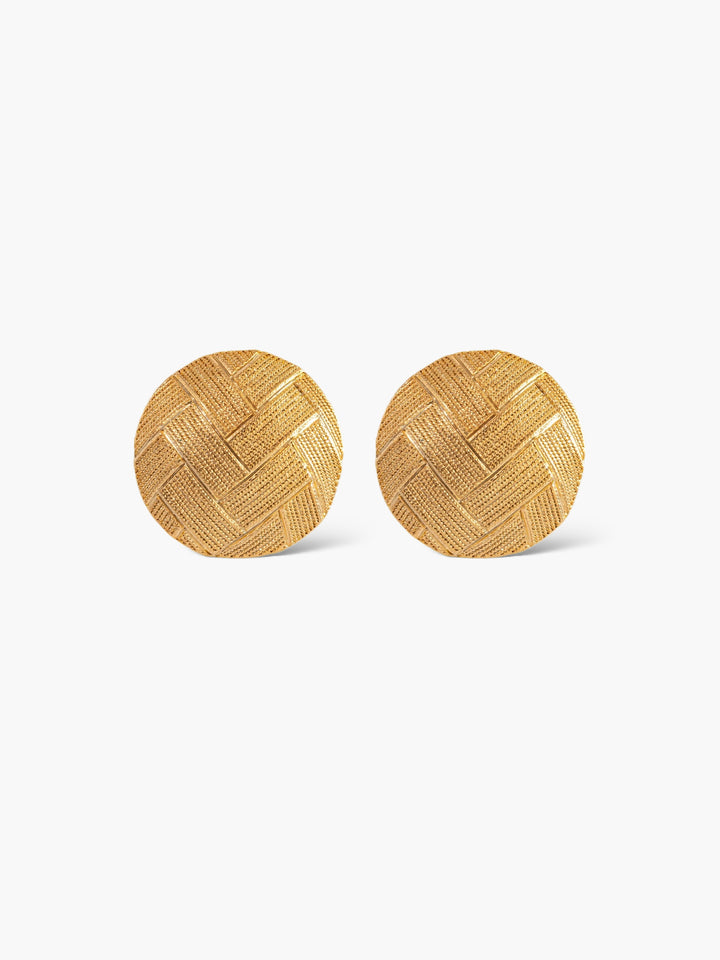 Repeated Round Gold Earrings