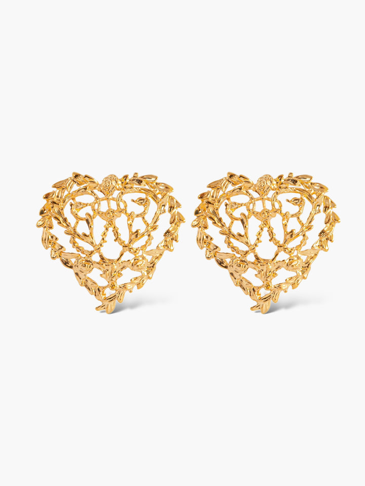 Pendientes Corazones entrelazados oro