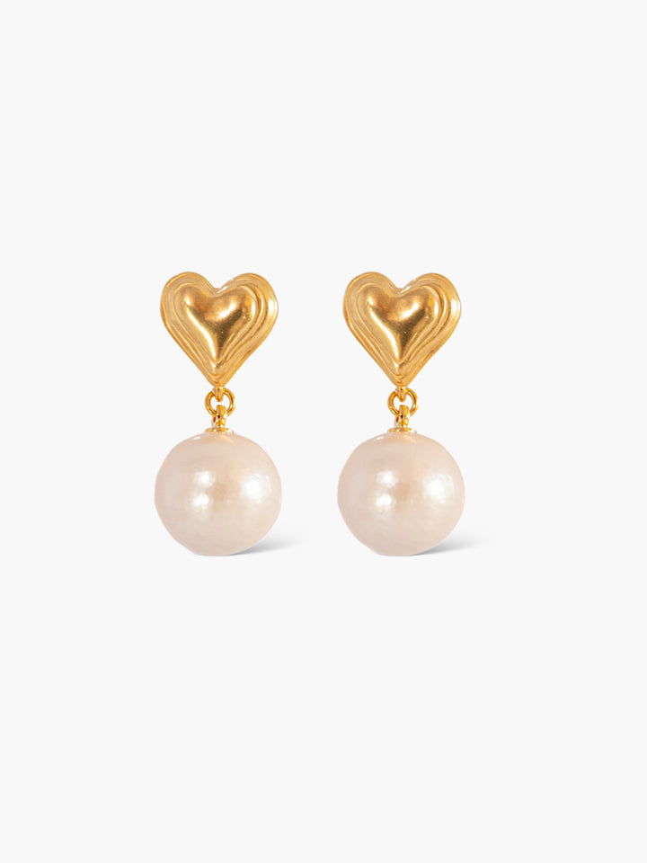 Tide Heart Gold Earrings