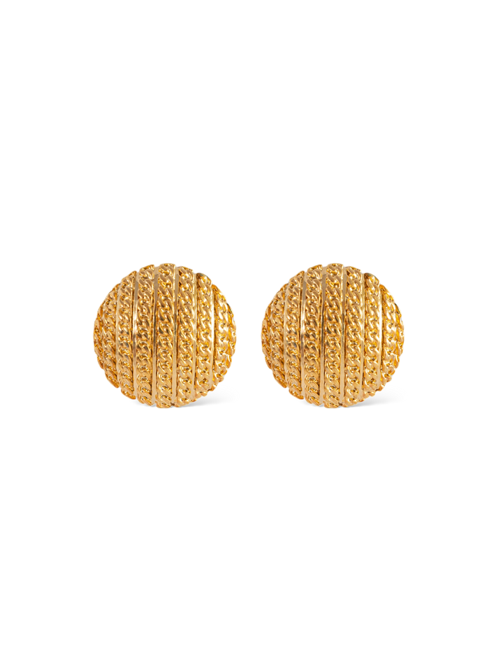 Round Repetition Gold Earrings