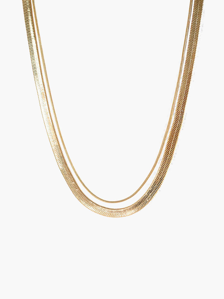 Riona Double Chain Gold Necklace