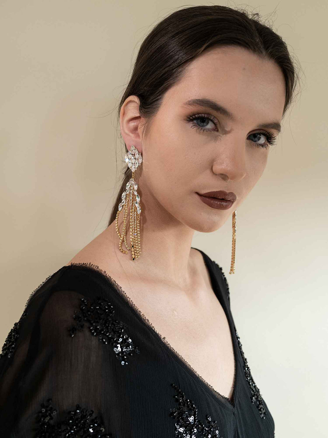 Rochel Crystal Cascade Earrings