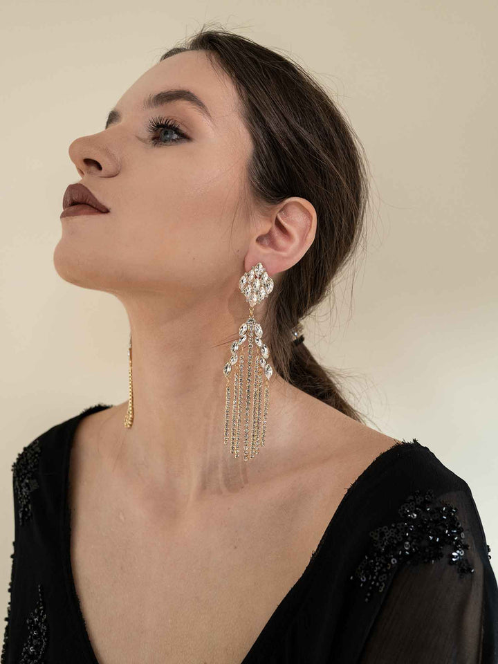 Rochel Crystal Cascade Earrings