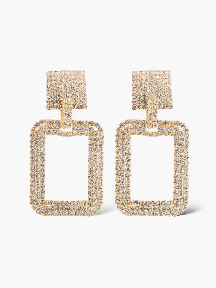 Shiloh Gold Rectangle Drop Earrings