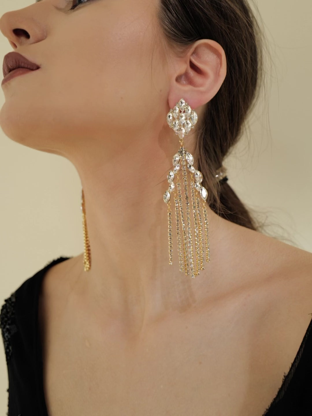 Rochel Crystal Cascade Earrings