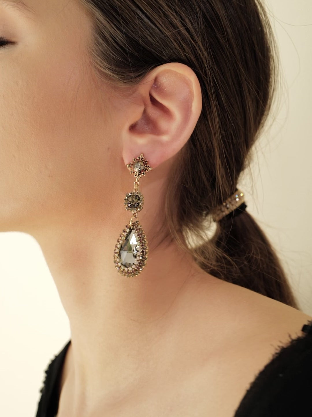 Justine Crystal Teardrop Earrings