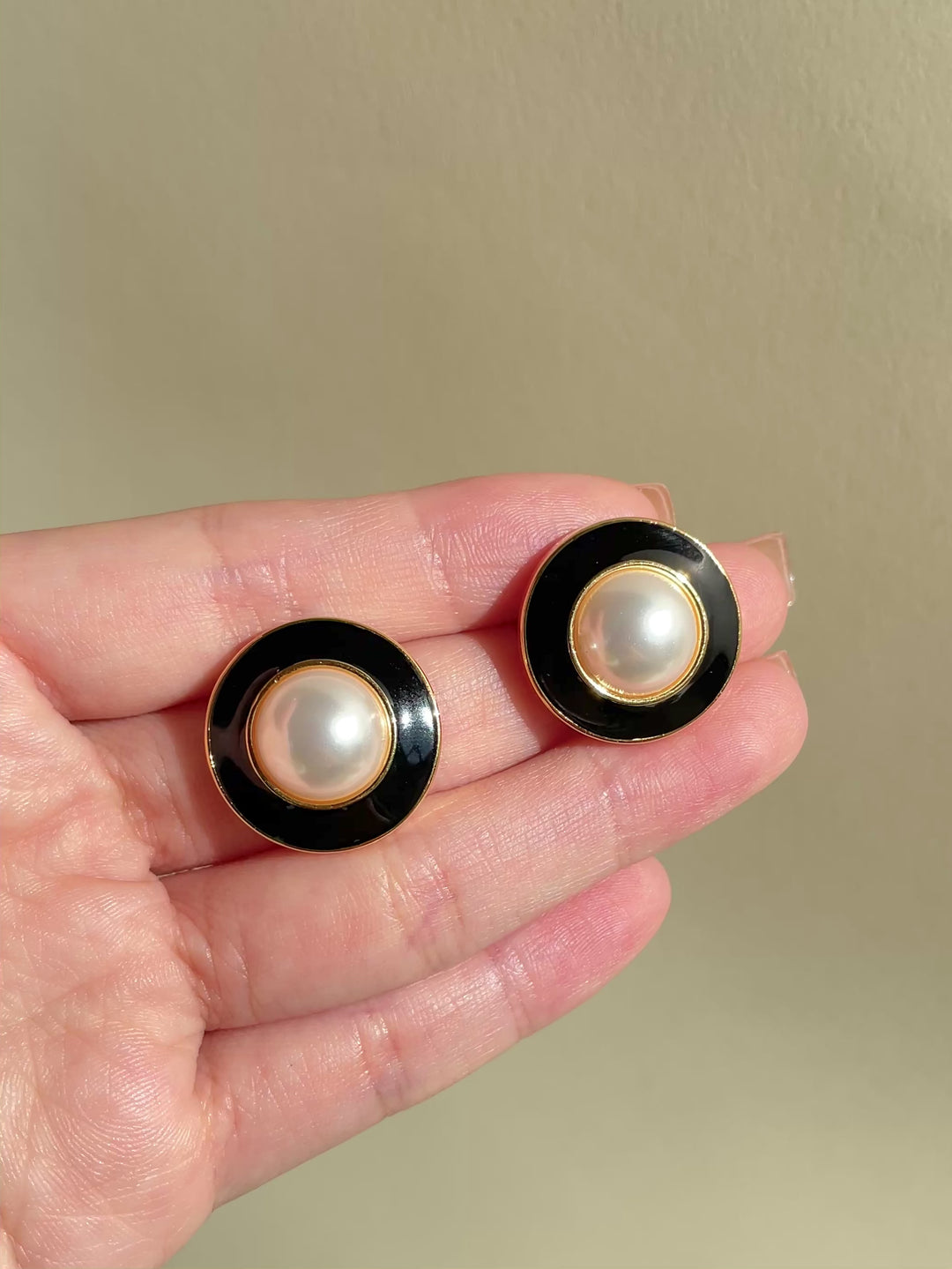 Kason Black Enamel Earrings