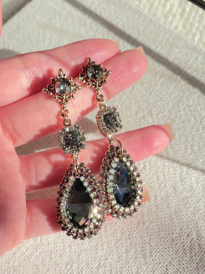 Justine Crystal Teardrop Earrings