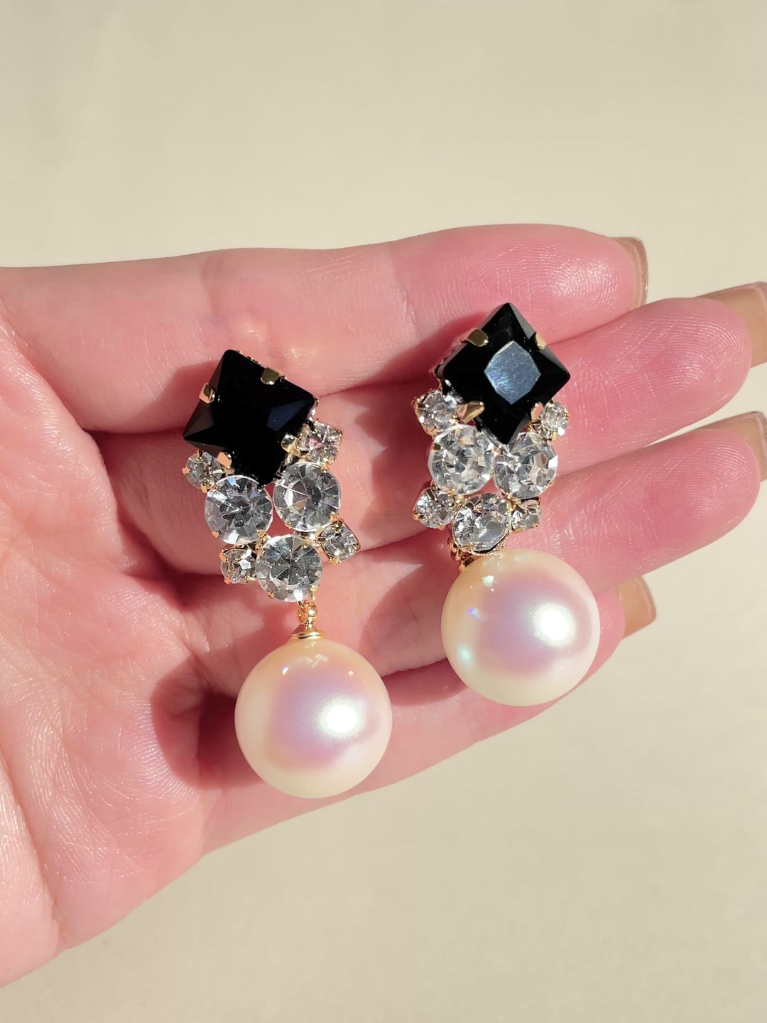 Ariah Crystal Pearl Drop Earrings