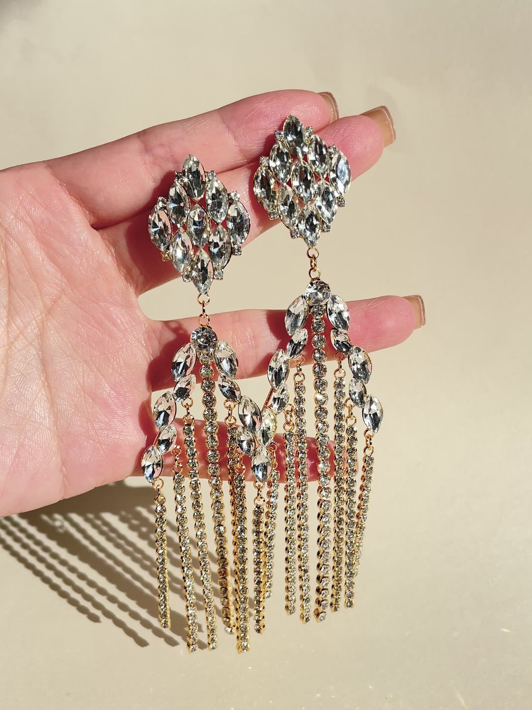 Rochel Crystal Cascade Earrings