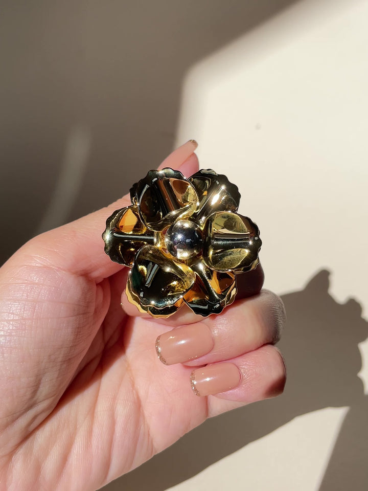 Calliope Gold Flower Statement Ring