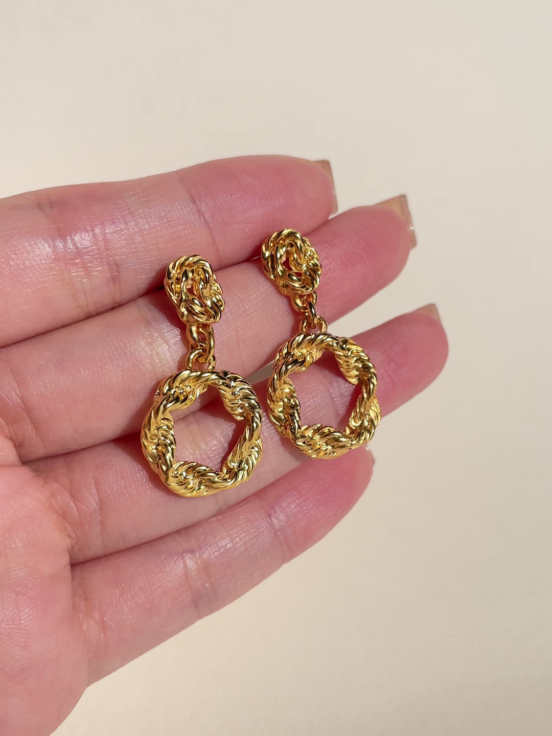 Twisted Simple Dreamy Gold Earrings