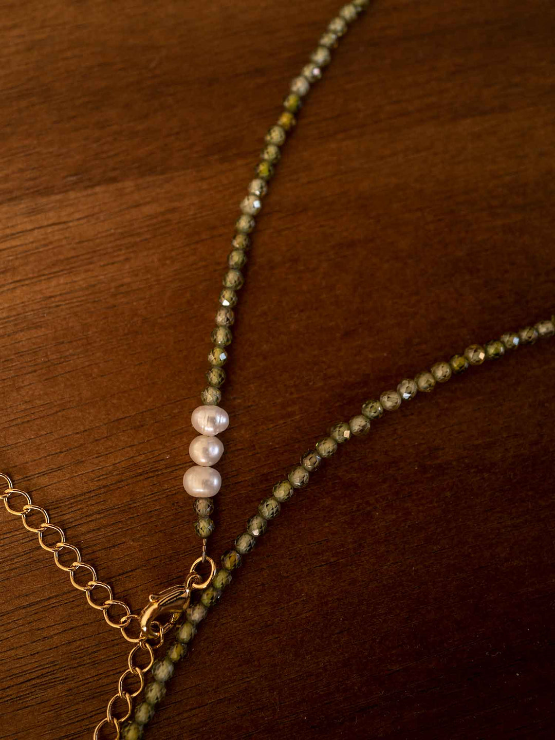 Natural Orange Stone Pearl Necklace