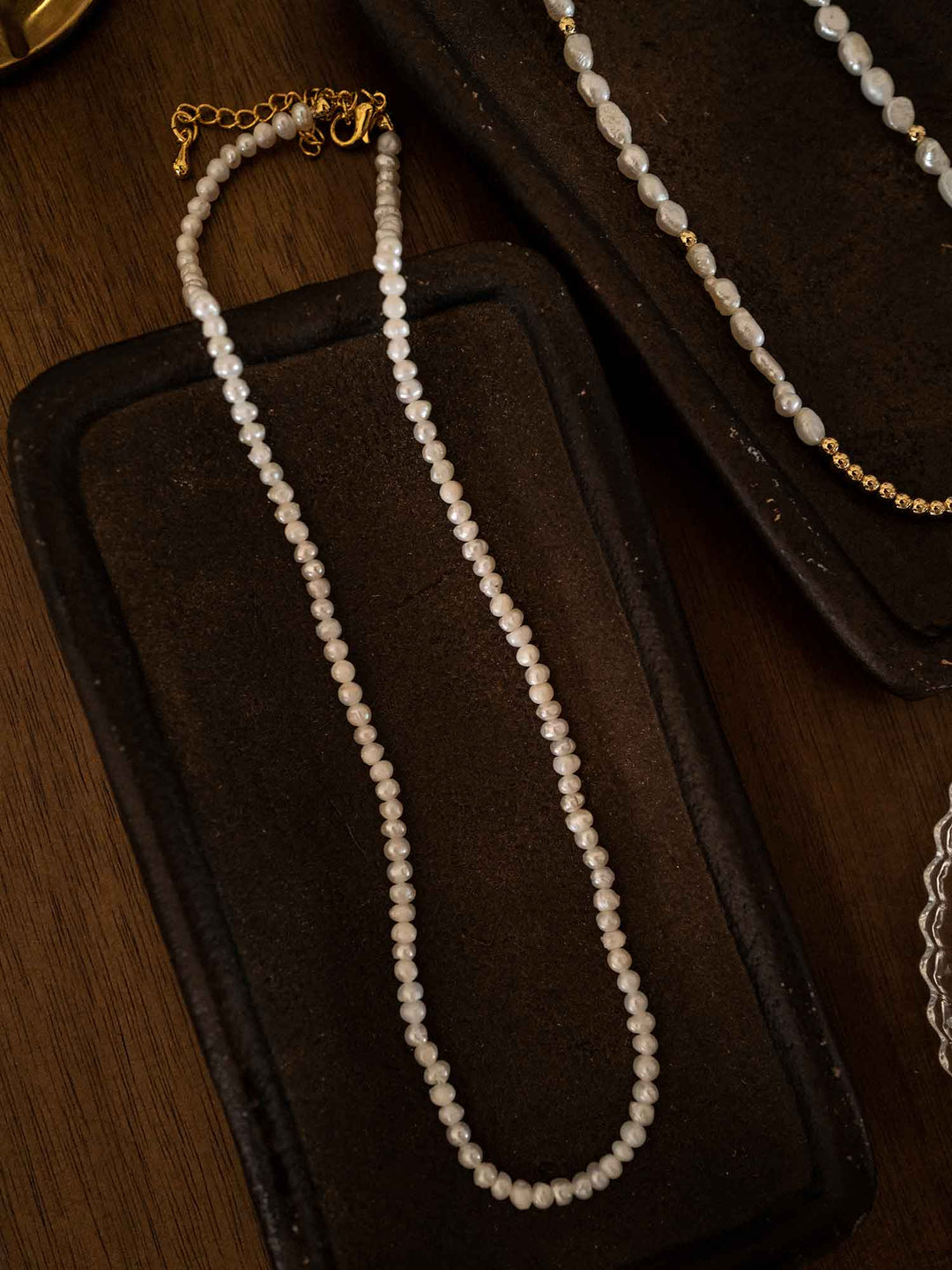 A simple cultured pearl necklace