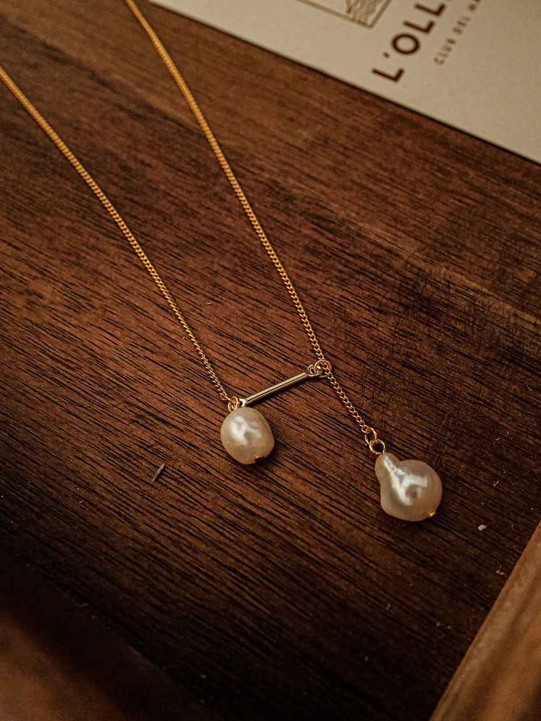 Cultured pearl gold necklace